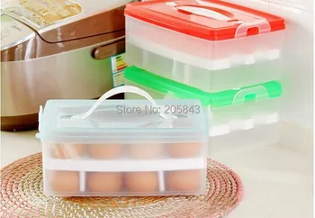 Переносная пластиковая коробка для хранения яиц, двухслойный кейс, в который можно положить 24 яйца