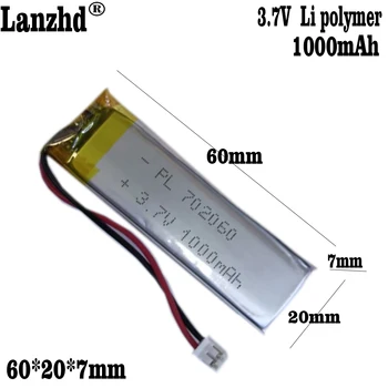 1-12 шт 3,7 В 1000 мАч 702060 Полимерный литий-ионный аккумулятор /Li-ion battery for TOY POWER BANK GPS, mp3, mp4
