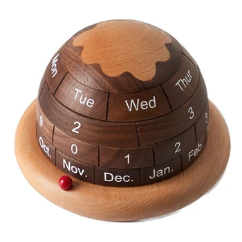 1 комплект Деревянный настольный календарь Декор Блок Календарь Для стола Вечный настольный календарь Планета
