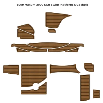 1999 Maxum 3000 SCR Плавательная платформа Кокпит Коврик Лодка EVA Искусственная Пена Тиковый настил