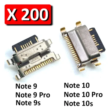 200 шт., Новинка Для Xiaomi Redmi Note 8 9 9s 10 10s Pro Micro USB Разъем Для Зарядки Разъем Для Порта Зарядного устройства Разъем док-станции