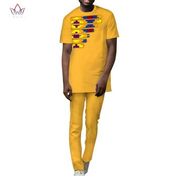 2023 Летняя Африканская одежда Для мужчин 6XL, Дашики, Костюм из 2 предметов, Рубашка больших Размеров и блузка с коротким рукавом, WYN984