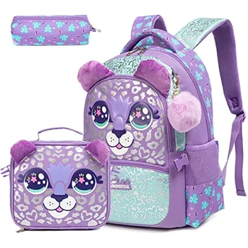 3 шт. Детские рюкзаки для девочек, школьная сумка с коробкой для ланча, Школьный рюкзак для девочек, набор, Милая сумка для книг для детского сада