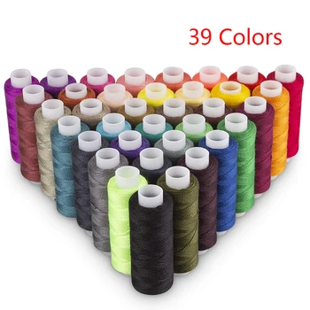39 Цветов, 100% Полиэфирная пряжа, рулон швейных ниток, Машинная ручная вышивка, 150 метров Каждая катушка, прочный для домашнего швейного набора
