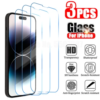 3ШТ Закаленное Стекло для iPhone 14 13 12 11 Pro Max 13 12 Мини-Защитная пленка для экрана для iPhone 14 Plus 7 8 6S Plus XR X Xs Max Glass