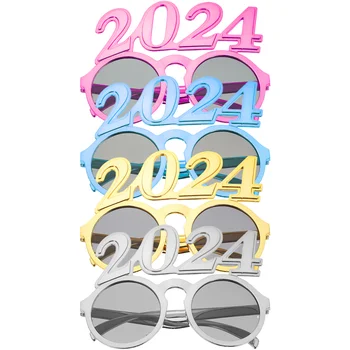 4 шт., Рождественские украшения 2024, Цифровые очки, Реквизит для Новогодней вечеринки, очки для Моделирования