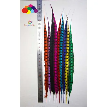 50шт 24-44 дюйма/60-110 см окрашенный хвост смешивания цветов драгоценные 100% натуральные медные фазаньие перья для карнавальных перьев Diy костюм