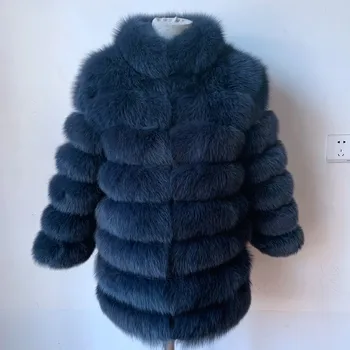 70 см, новый стиль, 4в1, пальто из натурального меха, Женские куртки из натурального меха, жилет, зимняя верхняя одежда, женская шуба из лисьего меха, высококачественный мех