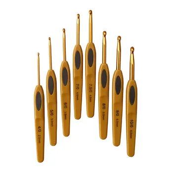8 шт. Алюминиевые крючки и аксессуары для вязания Glod, набор игл для вязания крючком, инструменты для плетения, крючки для вязания, набор спиц для вязания
