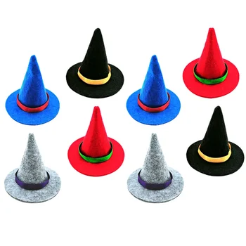8 шт. Маленькие шляпы ведьмы на Хэллоуин, вечерние шляпы, украшение для бутылок