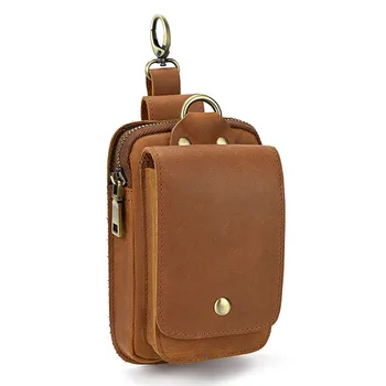 AETOO, новая мужская кожаная поясная сумка Crazy Horse, кожаная многофункциональная сумка для ношения на ремне, двухслойная сумка для мобильного телефона