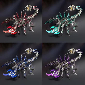 AIMOR Цветной Скорпион Динозавр 3D Трехмерный Металлический Пазл Подарок Высококачественное Украшение Съемный Набор Фигурок Животные Мальчик