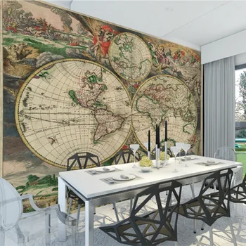 beibehang paper papel de parede - Самая полная европейская ретро-настенная карта мира на заказ, персонализированные обои на заказ