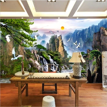 beibehang Китай пейзаж Фотообои Природные Пейзажи Настенные Обои Домашний Декор Настенные Росписи, обои для стен 3 d, хром