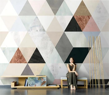 beibehang Пользовательские скандинавские абстрактные геометрические квадратные обои для гостиной диван ТВ фоновые обои 3D фреска декор спальни
