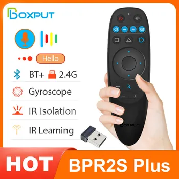 BOXPUT BPR2S PLUS BT Air Mouse ИК-Обучающая ИК-Изоляция 2.4G Беспроводной Голосовой Пульт Дистанционного Управления Гироскоп для Android TV Box TV Stick