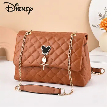Disney Mickey Новая Женская сумка через плечо, Модная Высококачественная Женская сумка, Маленькая Свежая Однотонная Универсальная Женская сумка