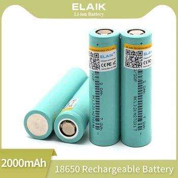 ELAIK 12ШТ 100% оригинальная литиевая батарея 18650 3,7 В 2000 мАч перезаряжаемая аккумуляторная батарея от производителя