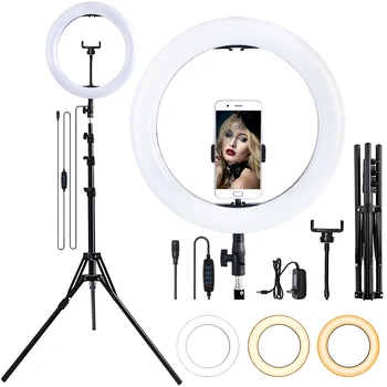 fosoto 14-Дюймовый Светодиодный Кольцевой Светильник Selfie Ring Light Профессиональное Освещение Видео Ringlight Со Штативом Для Фотостудии Tiktok YouTube