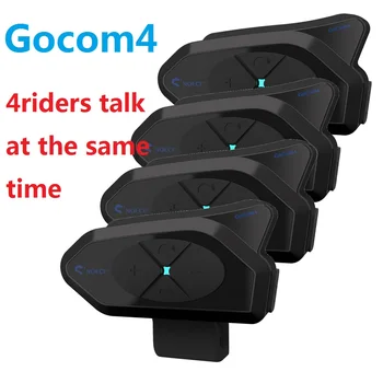 GOCOM4 Мотоциклетный Bluetooth-Интерком Шлем-Коммуникатор Гарнитура FM Ridao Interphone Intercomunicador для 4 Гонщиков PK V4 PLUS