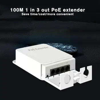 HORACO 4 Порта Водонепроницаемый POE Ретранслятор 100/1000 Мбит/с Наружный Сетевой POE Удлинитель IP55 VLAN 44-57 В 30 Вт для POE Камеры Wierles W4A1