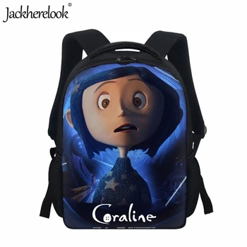 Jackherelook Новая мультяшная пушистая школьная сумка с Коралиной для начальной школы, сумки для книг, Практичный рюкзак для путешествий, популярный детский школьный ранец в подарок