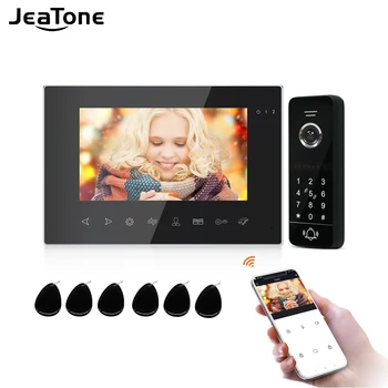 Jeatone Беспроводной WiFi Видеодомофон для домашнего видеодомофона 960P AHD Вызывная панель С поддержкой разблокировки паролем для доступа домой