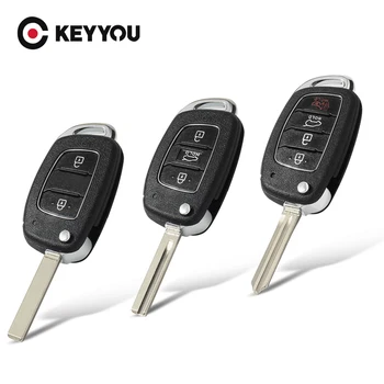 KEYYOU Флип Чехол для дистанционного ключа автомобиля Hyundai Solaris Creta Ix25 Kona Tucson Sonata I40 Ix35 I20 Ix45 2019