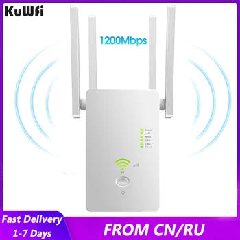 KuWFi 1200 Мбит/с WiFi Ретранслятор Wi-Fi Усилитель 2,4 G 5 ГГц Беспроводной Wifi Удлинитель 802.11N Усилитель сигнала Wi-Fi Дальнего действия