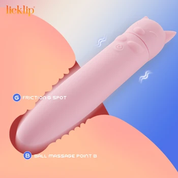 LICKLIP 4 режима, Милый котенок, Вибратор, Массажер для стимуляции влагалища, Вибрирующее яйцо, usb-зарядка, фаллоимитатор, Вагинальные секс-игрушки для женщин