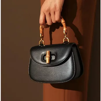 Maxdutti 2023 Модная Женская Элегантная Сумка-мессенджер на одно плечо, Женская сумка-Мессенджер От французского Модного Блогера, ретро-Бамбуковая Дизайнерская сумка