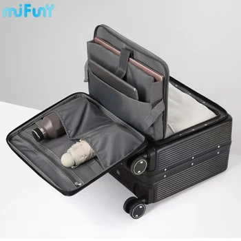 MiFuny, открывающийся спереди Багаж на колесиках, Алюминиевая рама, чемодан, универсальное колесо, бизнес-тележка, пароль, дорожные чемоданы