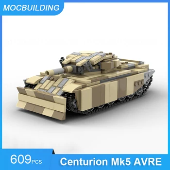 MOC Строительные Блоки Centurion Mk5 AVRE Танк 1:42 Масштаб DIY Сборка Кирпичей Военный Автомобиль Развивающие Детские Игрушки Подарки 609 шт
