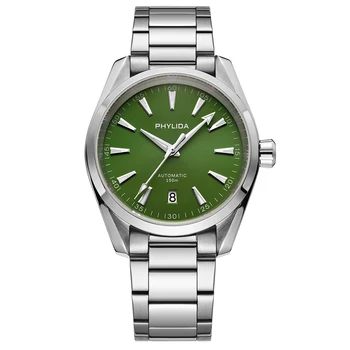 PHYLIDA Новый Зеленый Циферблат Aqua 150m Автоматические Часы С Сапфировым Стеклом NH35A Наручные Часы 100WR Diver Watches для Мужчин