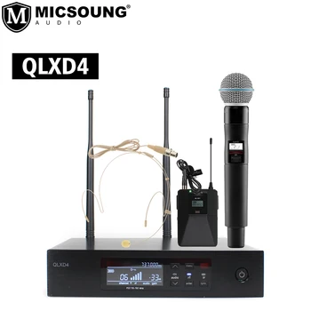 QLXD4 BETA58 SM 58 BETA87A UHF Беспроводная микрофонная система True Diversity с петличным микрофоном для гарнитуры