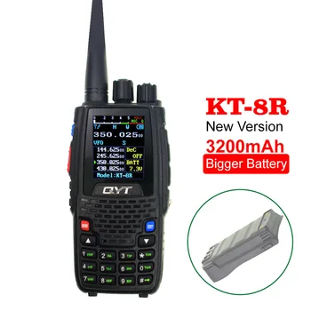 QYT KT-8R Портативная рация 5 Вт 3200 мАч Четырехдиапазонная Портативная любительская радиостанция интерком KT8R Цветной Дисплей FM-трансивер