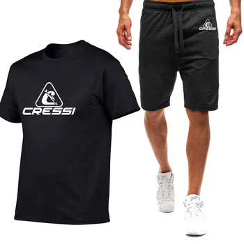 Scuba Dive Cressi 2023, Летняя стильная мужская футболка с принтом Девяти цветов и короткими рукавами, высококачественный Простой повседневный модный костюм