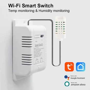 TH16 3000 Вт 16A Переключатель термостата температуры и влажности Tuya WiFi Smart с контролем энергопотребления