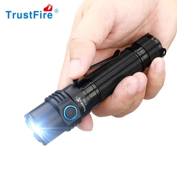 Trustfire T11R Светодиодный тактический фонарик Перезаряжаемый 1800-люменный мощный USB-фонарик TypeC с аккумулятором 18650, лампа высокой мощности, Двойной переключатель