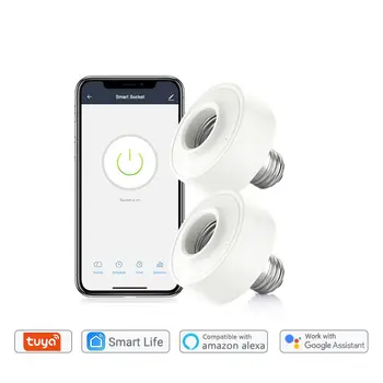 Tuya Smart Life WiFi Розетка Держатель Лампы для E26 E27 Edison Винт Светодиодная Лампа Google Home Echo Alexa Приложение Для Голосового Управления Таймер
