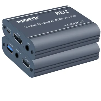 USB 3,0 USB2.0 Карта Видеозахвата камеры 4K 60-1080P HDMI Коробка для записи игр на телефон для Ps4 XBOX Live Streaming Mic In TV Loop