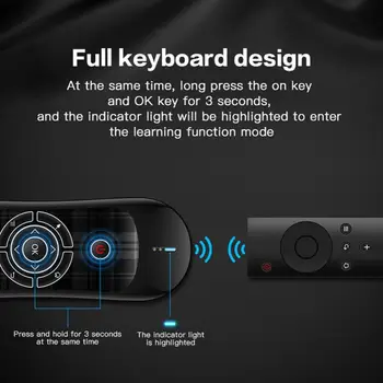 Wechip R2 2.4G Беспроводная Воздушная мышь Клавиатура с подсветкой Motion Sense Сенсорная панель Air Mouse Клавиатура дистанционного управления для Android TV Box