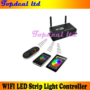 WIFI RGB светодиодный контроллер с сенсорным экраном, пульт дистанционного управления DC5-24V для системы Android или IOS, мобильный телефон, смартфон, 4A * 3 выхода