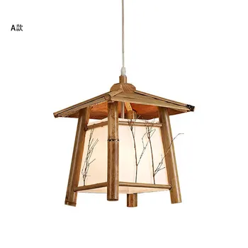 ZK40 Простое украшение комнаты потолочная люстра из чистого бамбука ручной работы, люстра для столовой, спальни, гостиной, декоративная лампа