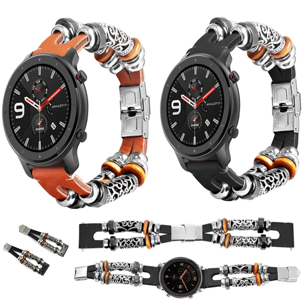 22 мм ремешок для часов Samsung Galaxy watch 3/Gear S3 ремешки для наручных часов кожаный ремешок для Amazfit GTR 4-3-3pro-2-2e/Huawei gt 3-2-2e 46 мм
