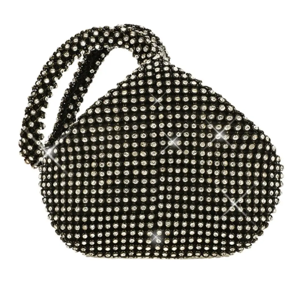 Черная блестящая сумочка Со стразами, полная бриллиантов, Портативная сумочка, Женская сумка для вечеринки, свадебная сумка