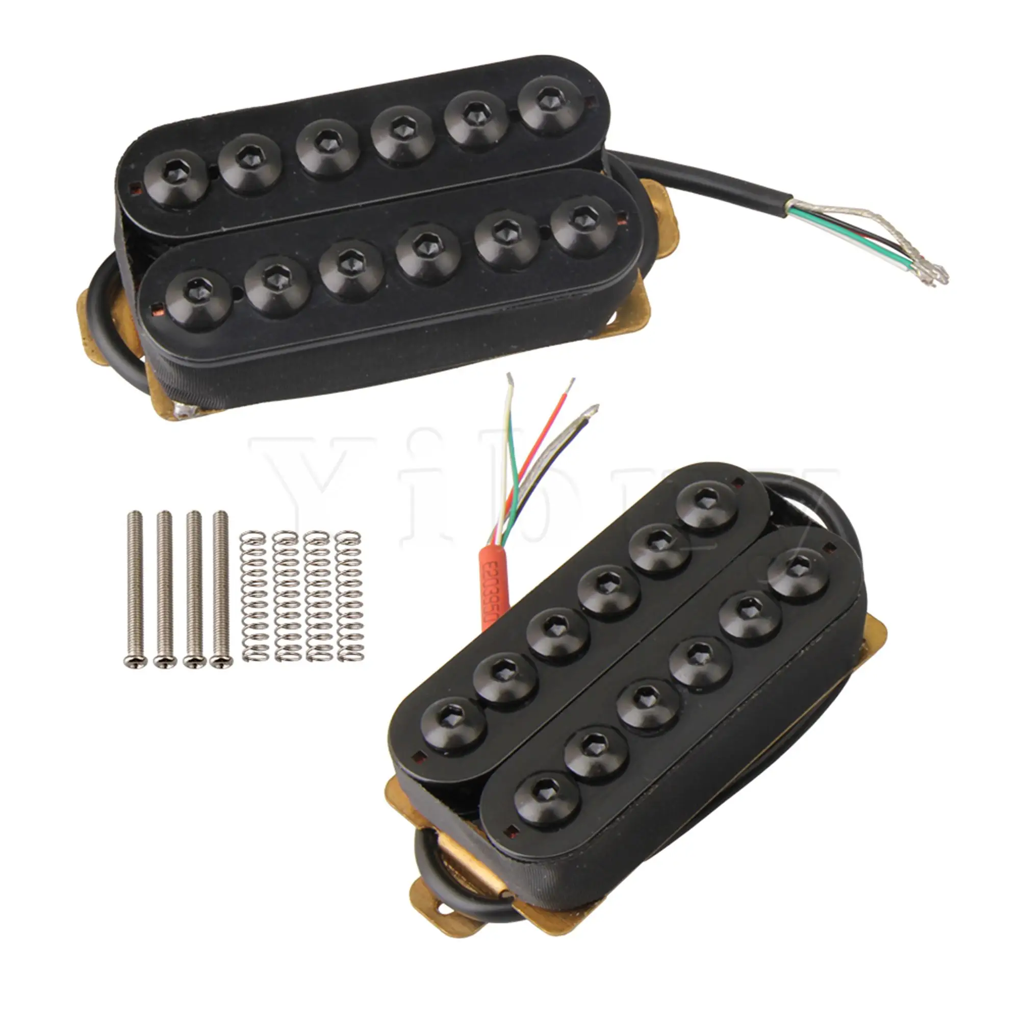 Yibuy 10 Комплектов Звукоснимателей для электрогитары с двойной катушкой Metal Rock Humbucker Neck-Bridge Черный