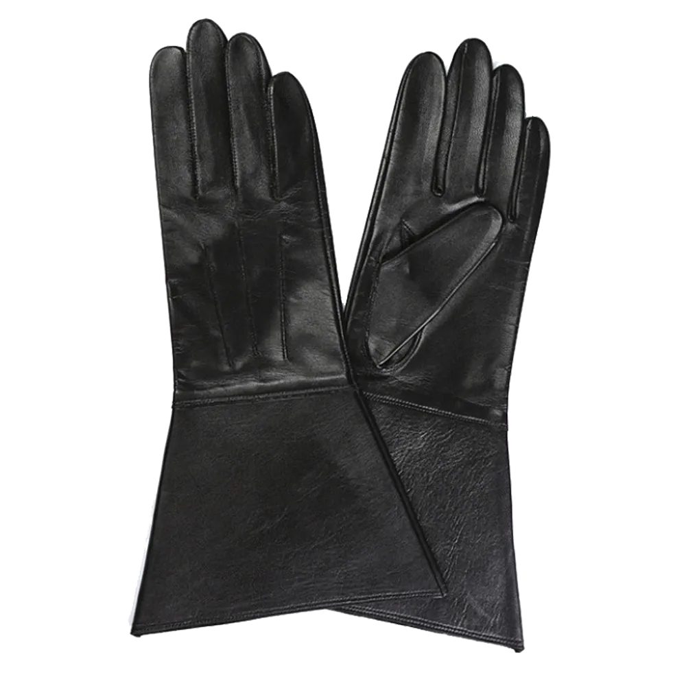 35 см Мужские кожаные перчатки с сенсорным экраном с двойной манжетой, роскошные обтягивающие длинные перчатки из натуральной кожи без подкладки для вождения, мото-перчатки для верховой езды
