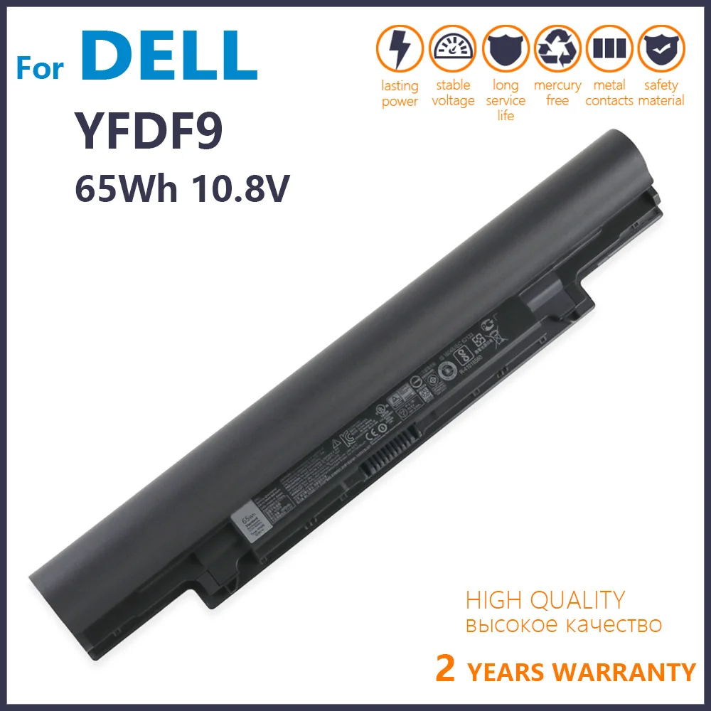 Подлинный новый аккумулятор 65Wh YFDF9 для ноутбука Dell Latitude 3340 3350 3NG29 H2F7D HGJW8 K5NN2 Batteria