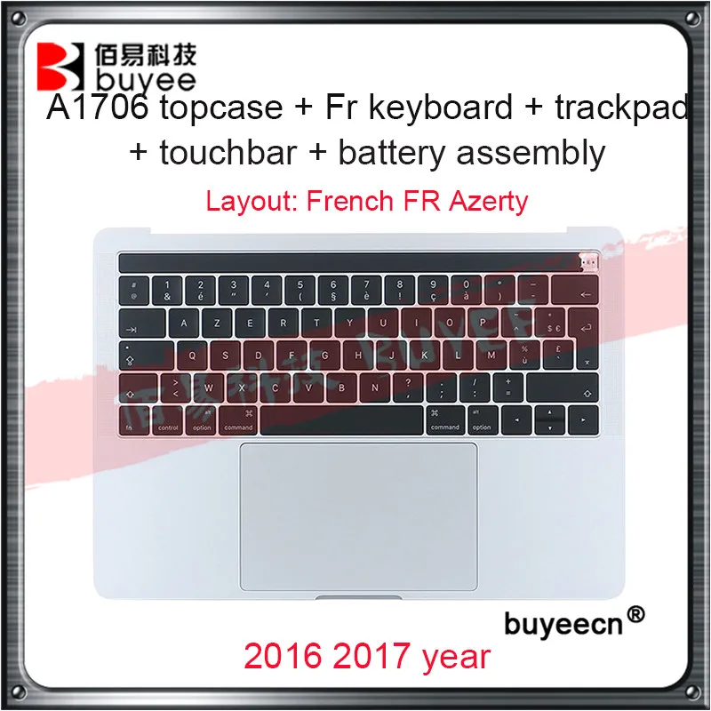 FR A1706 упор для рук Оригинальный Новый Верхний Чехол 2016 2017 с французской клавиатурой Azerty трекпад A1819 аккумулятор в сборе Для Macbook